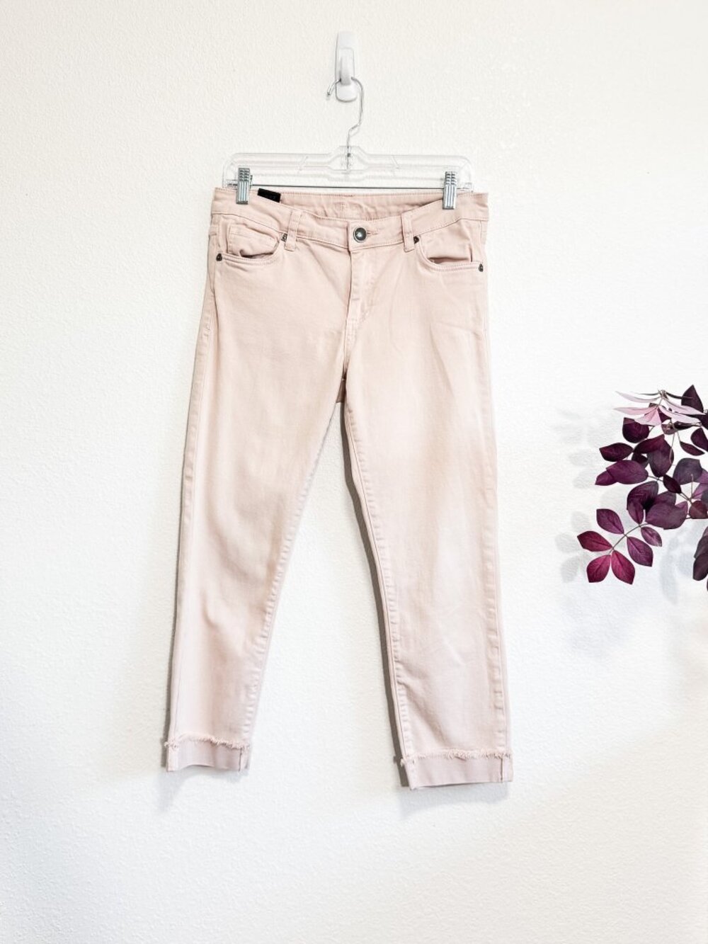 Kut From The Kloth Amy Crop Straight Leg Jeans Blush Rose Size 6 - Picture 6 of 10